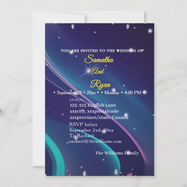 Convite de Casamento Floral Plano (Frente)