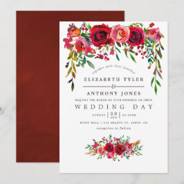 Convite De Casamento Floral Por Aquarela