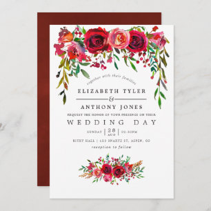 Convite De Casamento Floral Por Aquarela