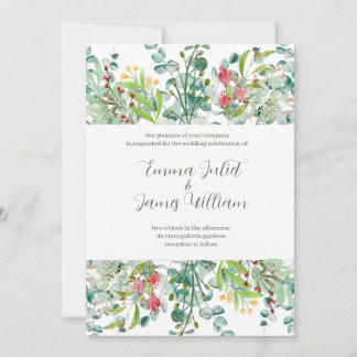 Convite De Casamento Floral Por Aquarela
