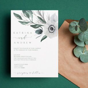 Convite De Casamento Floral Por Aquarela