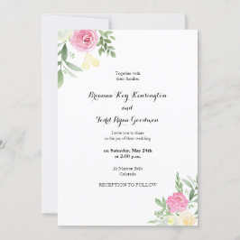 Convite De Casamento Floral Por Aquarela
