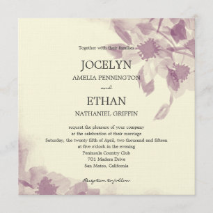 Convite De Casamento Floral Por Aquarela