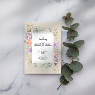 Convite De Casamento Floral Por Aquarela Botânica