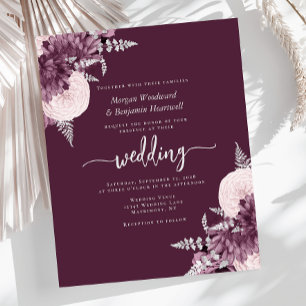 Convite de Casamento Floral Prata Bege