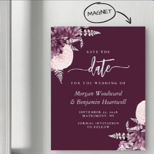 Convite de casamento floral prata Malva Save the D