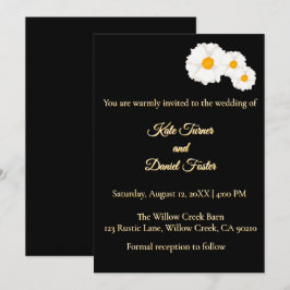 Convite de Casamento Floral Preto
