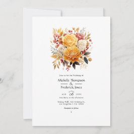 Convite de Casamento Floral Relógio de Sol