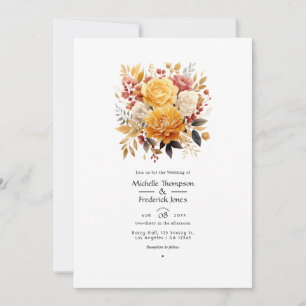 Convite de Casamento Floral Relógio de Sol