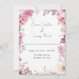 Convite de Casamento Floral Romântico