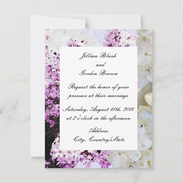 Convite de Casamento Floral Romântico (Frente)