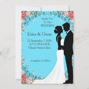 Convite de Casamento Floral Romântico