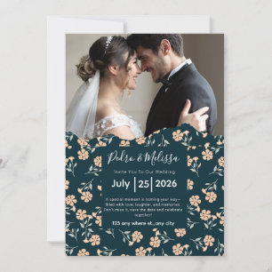 Convite de Casamento Floral Romântico