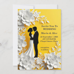 Convite de Casamento Floral Romântico
