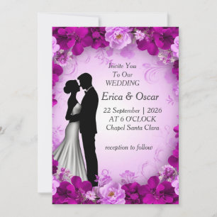 Convite de Casamento Floral Romântico
