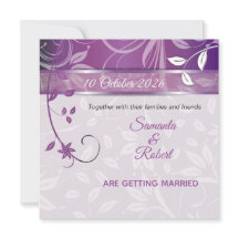 Convite de casamento floral romântico