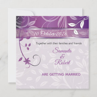 Convite de casamento floral romântico