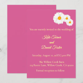 Convite de Casamento Floral Rosa