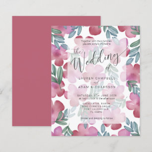 Convite de Casamento Floral Rosa Bege Boho Orçamen