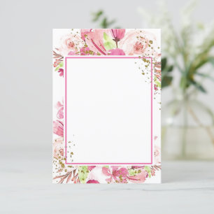 Convite de casamento floral rosa Fantástico orçame