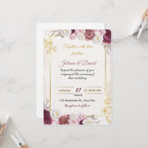 Convite de Casamento Floral Rosa Poético | Bo