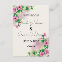 Convite de Casamento Floral Rosa Vibrante