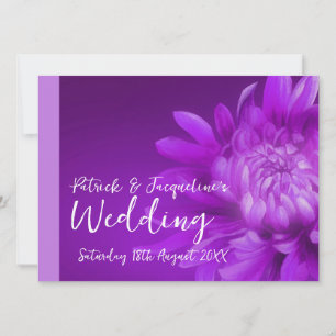 Convite de casamento floral roxo