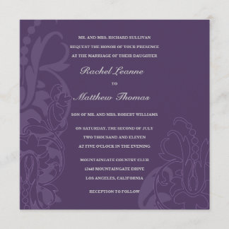 Convite De Casamento Floral Roxo