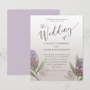 Convite de Casamento Floral Roxo Moderno Orçamentá