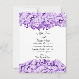 Convite de Casamento Floral Roxo Monocromático