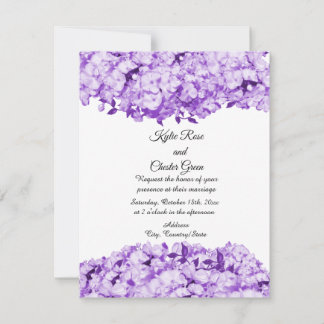 Convite de Casamento Floral Roxo Monocromático