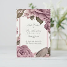 Convite de Casamento Floral Roxo Para Sempre