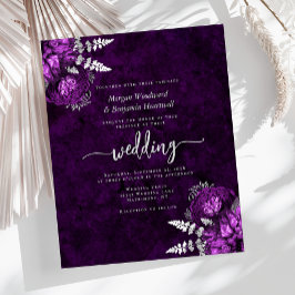 Convite de Casamento Floral Roxo Prata Orçamento