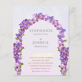 Convite de Casamento Floral Roxo Wisteria Orçament