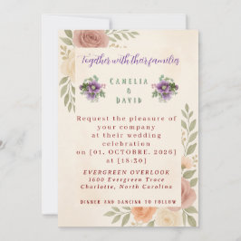 Convite De Casamento Floral Russo