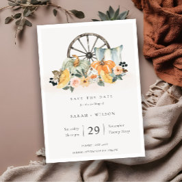 Convite de casamento Floral Rustic Fall Pumpkin Le