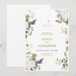 Convite de Casamento Floral Rústico