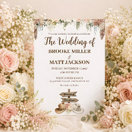 Convite de Casamento Floral Rústico de Voz Suave