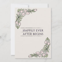 Convite de Casamento Floral Rústico Minimalista