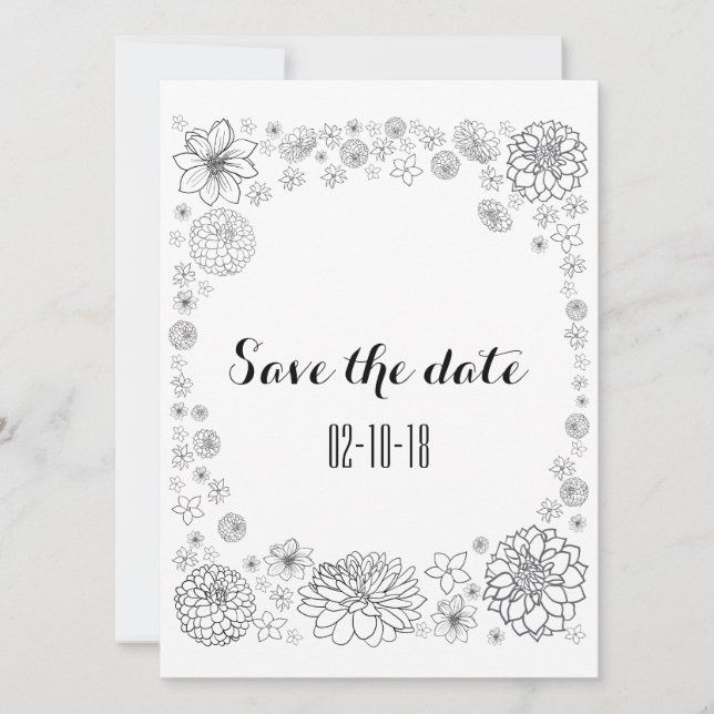 Convite de casamento floral rústico personalizado (Frente)