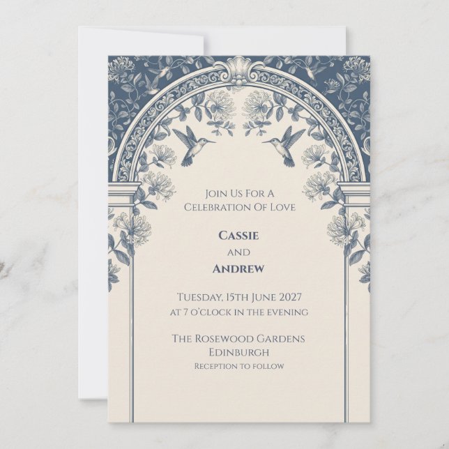 Convite de Casamento Floral Seco de Grama das Pamp (Frente)