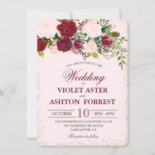 Convite de Casamento Floral Shabby Chic