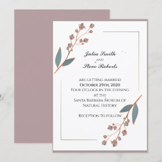 Convite de casamento floral simples e elegante
