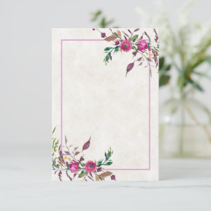 Convite de casamento floral solto rosa orçamento e