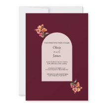 Convite de Casamento Floral Sombrio com Arco Borgo
