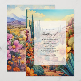 Convite de Casamento Floral Tons do Deserto