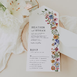Convite de Casamento Floral Tudo em Um