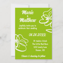 Convite de Casamento Floral Verde Cítrico Foto Clá