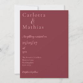Convite de Casamento Floral Vermelho e Rosa Vibran