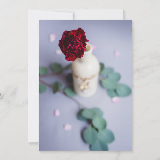 Convite de Casamento Floral Vermelho Elegante